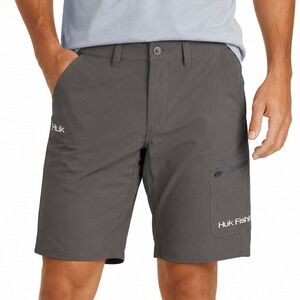 Huk Next Level Shorts Men's XL Iron Stretch Fishing Cargo Utility Outdoor Hiking